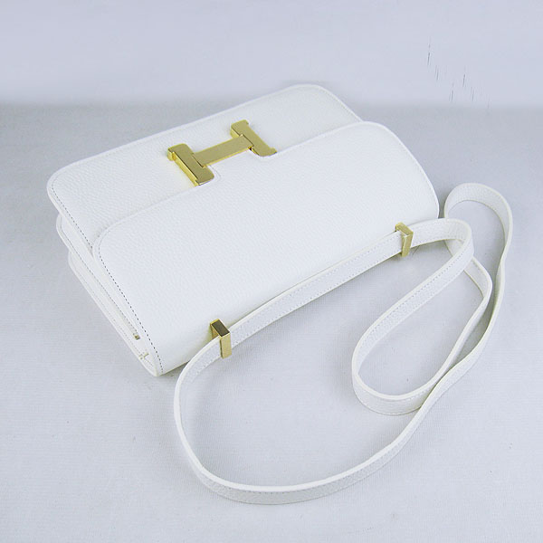 7A Hermes Constance Togo Leather Single Bag White Gold Hardware H020 - Click Image to Close